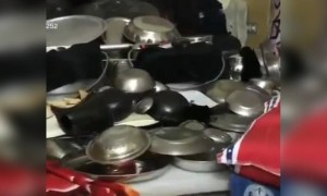 പാത്രങ്ങൾ കൊണ്ട് ഒരു ലാലേട്ടൻ !