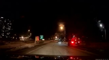 Lady Crashes into Exit Divider